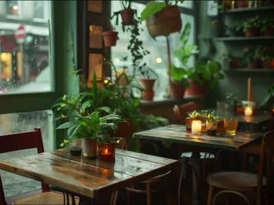 Rainy Cafe scene